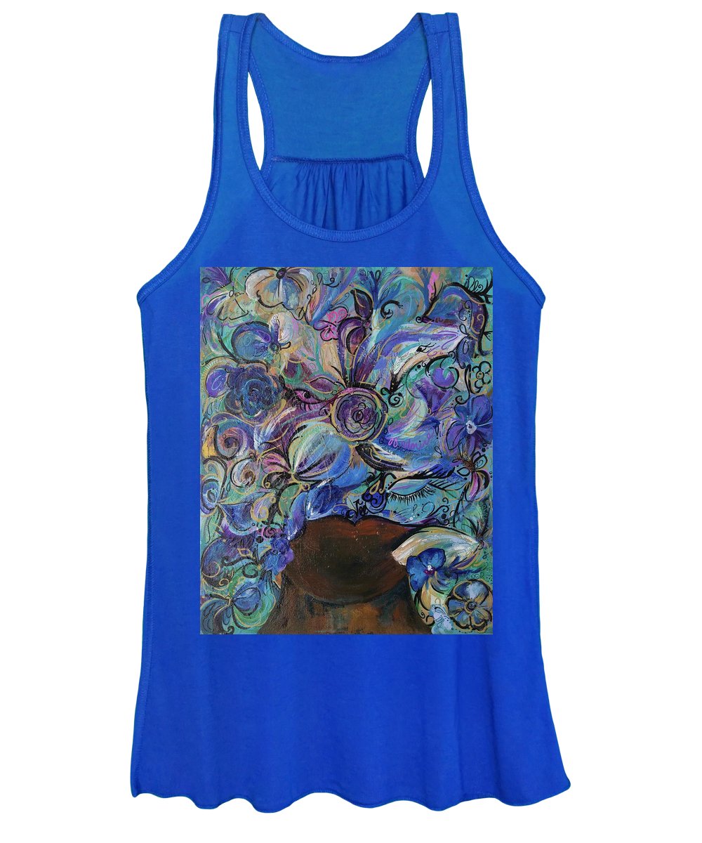 Blues - Flower Head Collection - Women's Tank Top