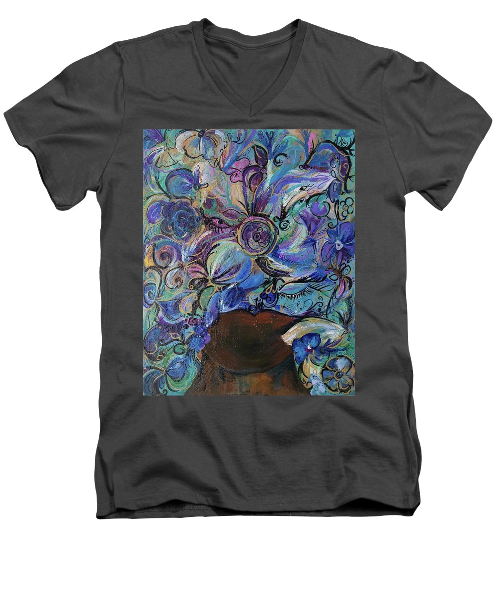 Blues - Flower Head Collection - Men's V-Neck T-Shirt