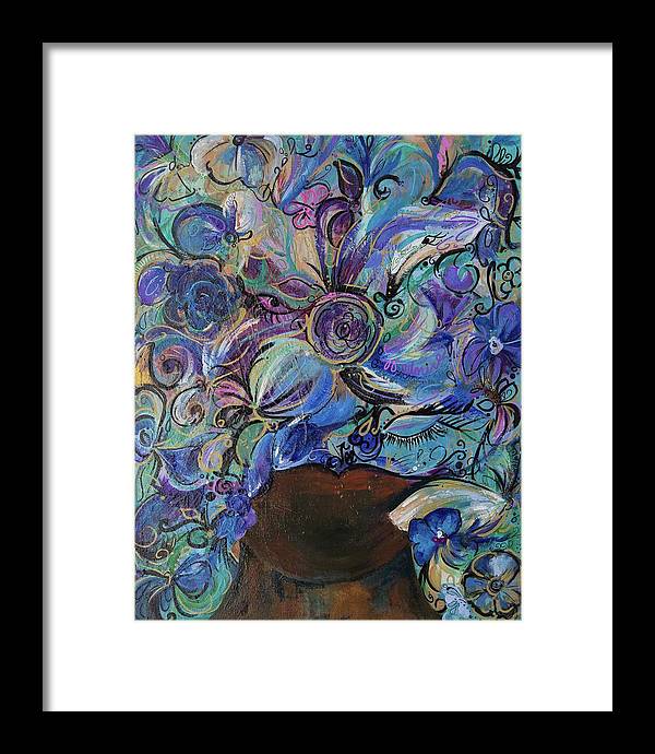 Blues - Flower Head Collection - Framed Print