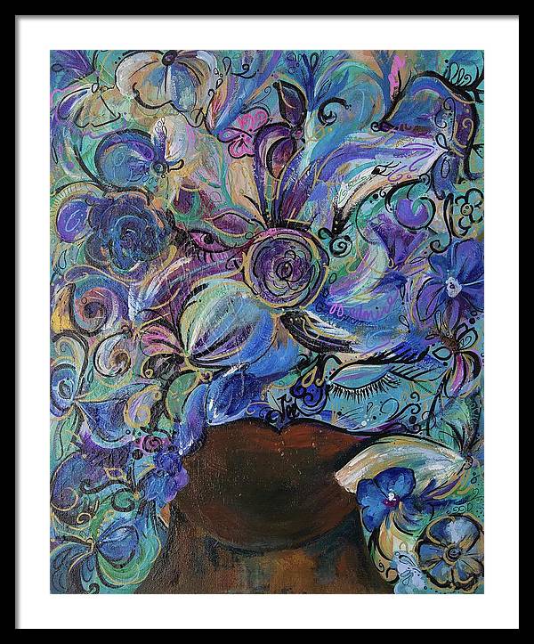 Blues - Flower Head Collection - Framed Print