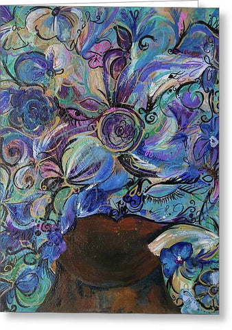 Blues - Flower Head Collection - Greeting Card