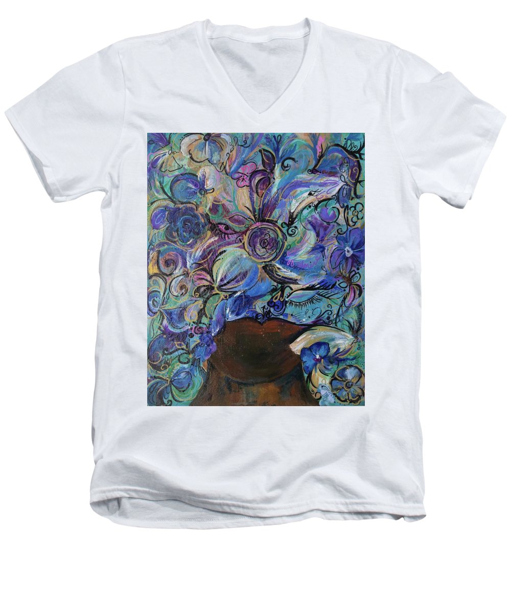 Blues - Flower Head Collection - Men's V-Neck T-Shirt