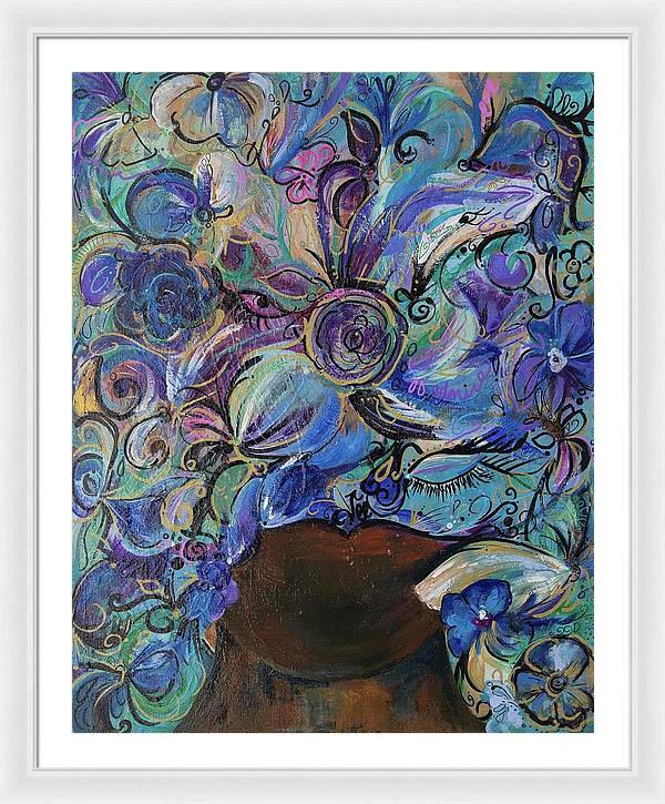 Blues - Flower Head Collection - Framed Print