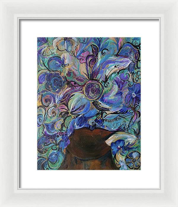 Blues - Flower Head Collection - Framed Print