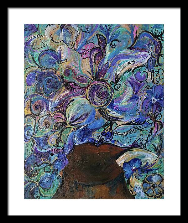 Blues - Flower Head Collection - Framed Print