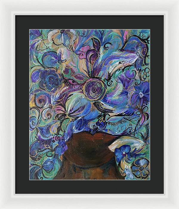 Blues - Flower Head Collection - Framed Print