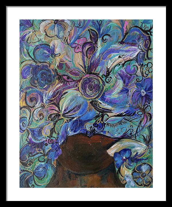 Blues - Flower Head Collection - Framed Print