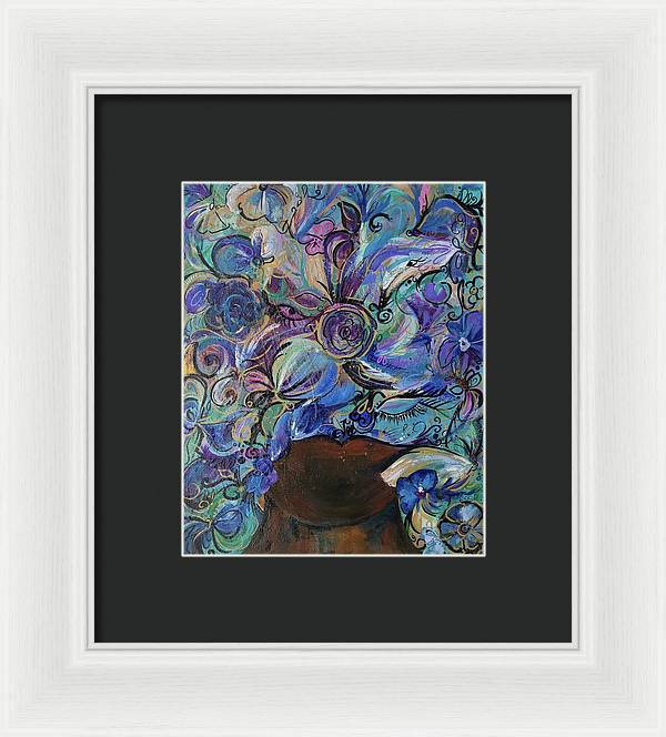 Blues - Flower Head Collection - Framed Print