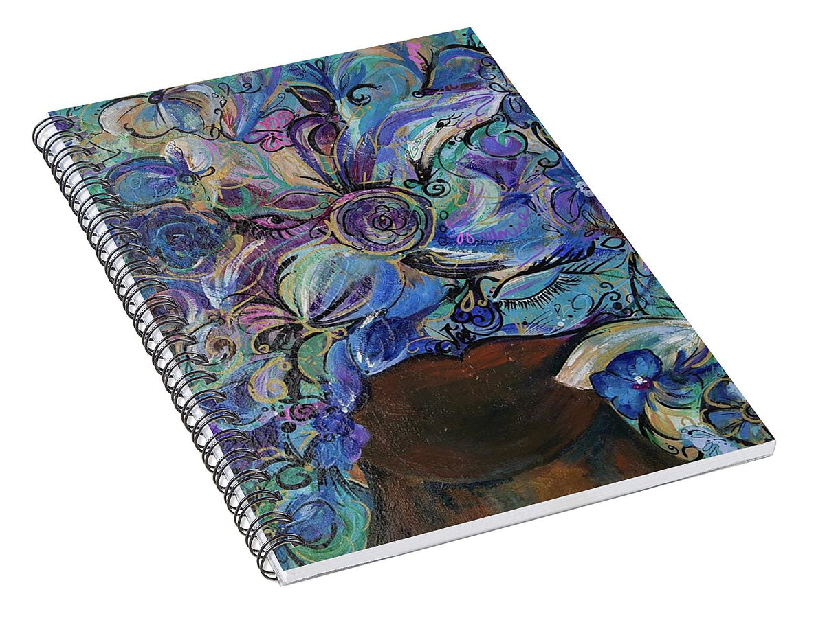 Blues - Flower Head Collection - Spiral Notebook