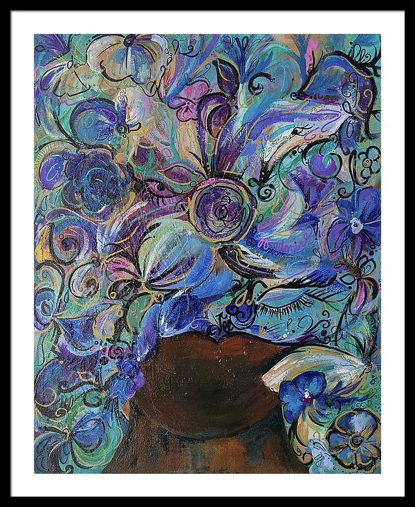 Blues - Flower Head Collection - Framed Print