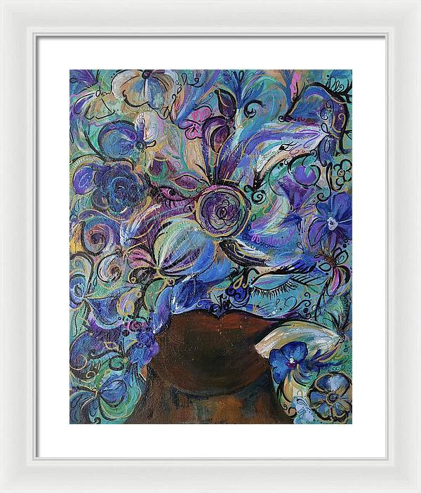 Blues - Flower Head Collection - Framed Print