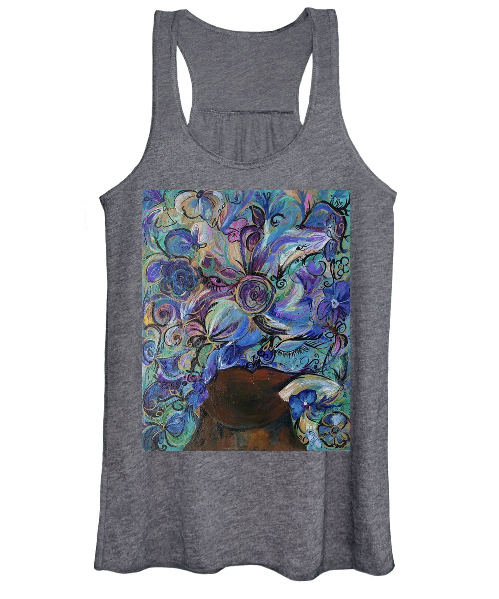 Blues - Flower Head Collection - Women's Tank Top