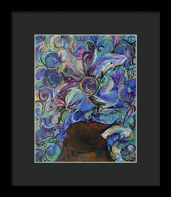 Blues - Flower Head Collection - Framed Print