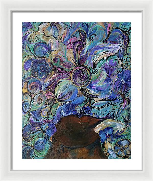 Blues - Flower Head Collection - Framed Print