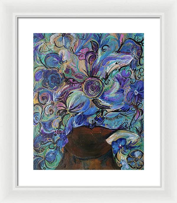 Blues - Flower Head Collection - Framed Print