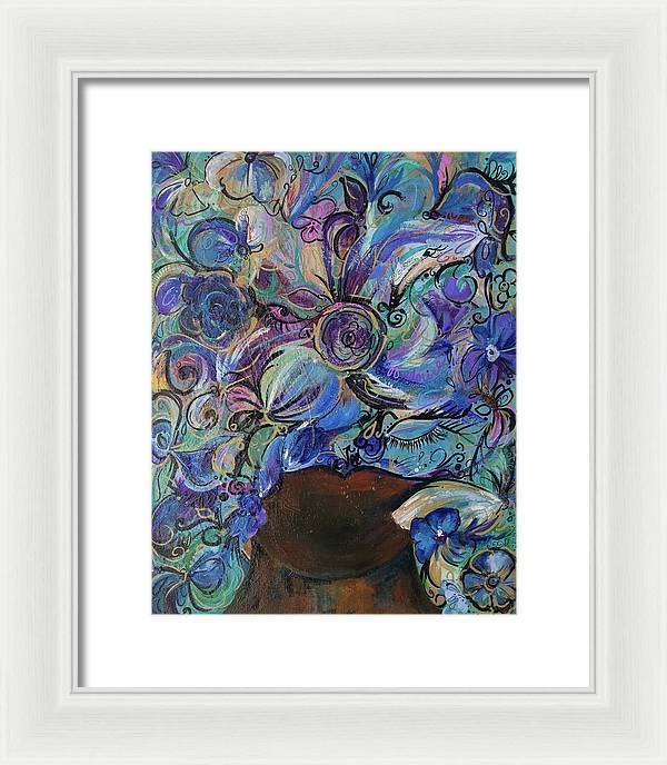 Blues - Flower Head Collection - Framed Print