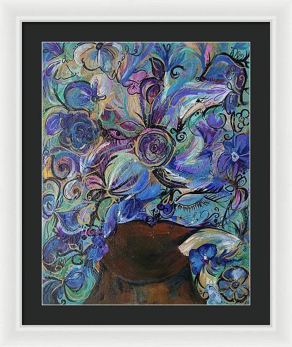 Blues - Flower Head Collection - Framed Print