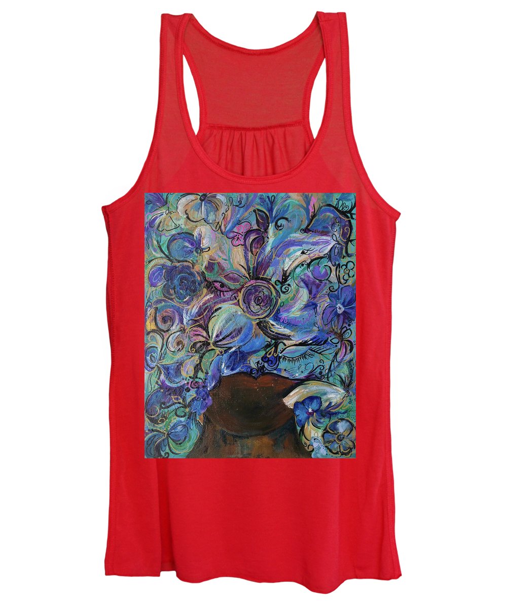 Blues - Flower Head Collection - Women's Tank Top