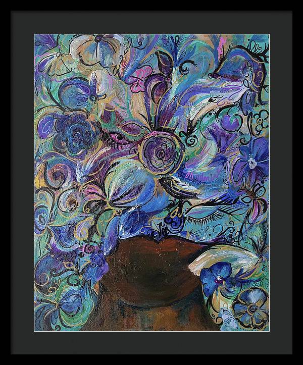 Blues - Flower Head Collection - Framed Print