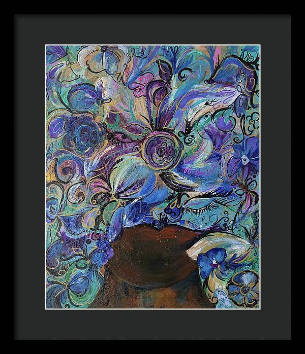 Blues - Flower Head Collection - Framed Print