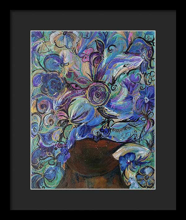 Blues - Flower Head Collection - Framed Print