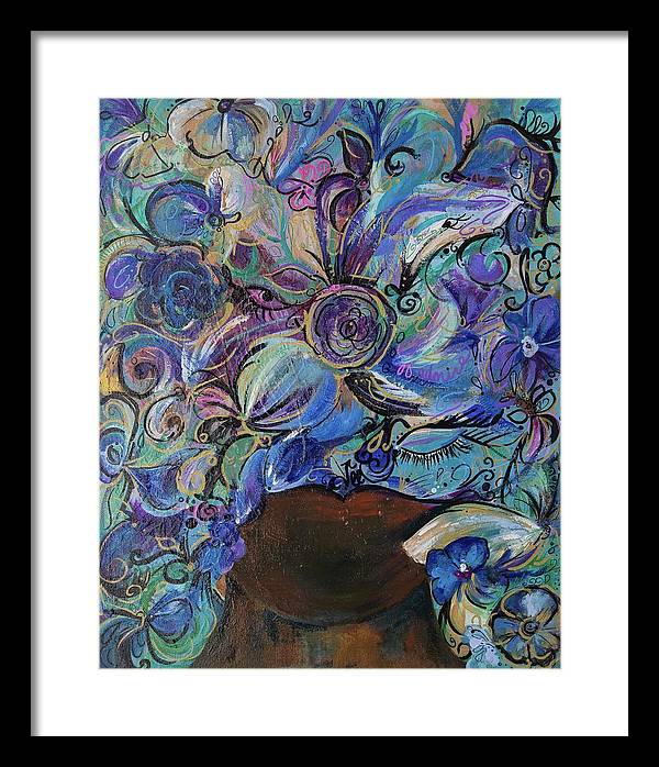 Blues - Flower Head Collection - Framed Print