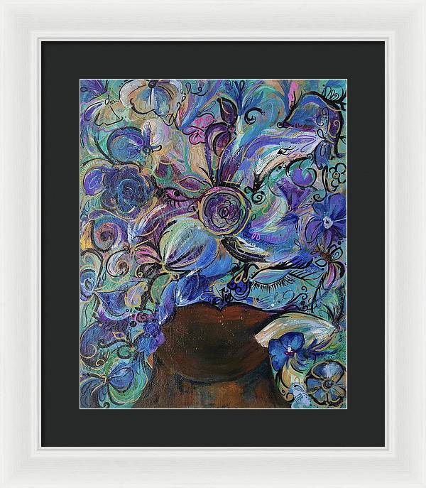 Blues - Flower Head Collection - Framed Print