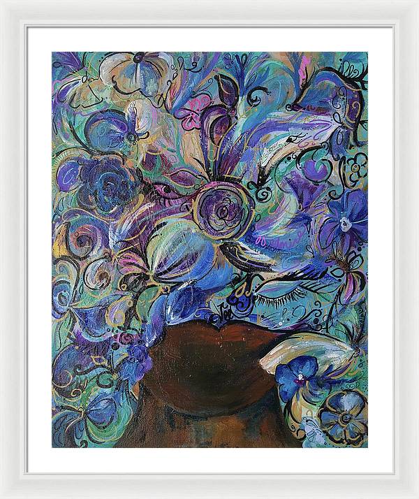 Blues - Flower Head Collection - Framed Print