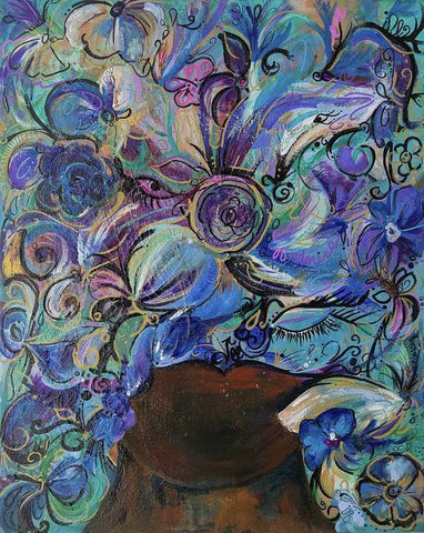 Blues - Flower Head Collection - Art Print