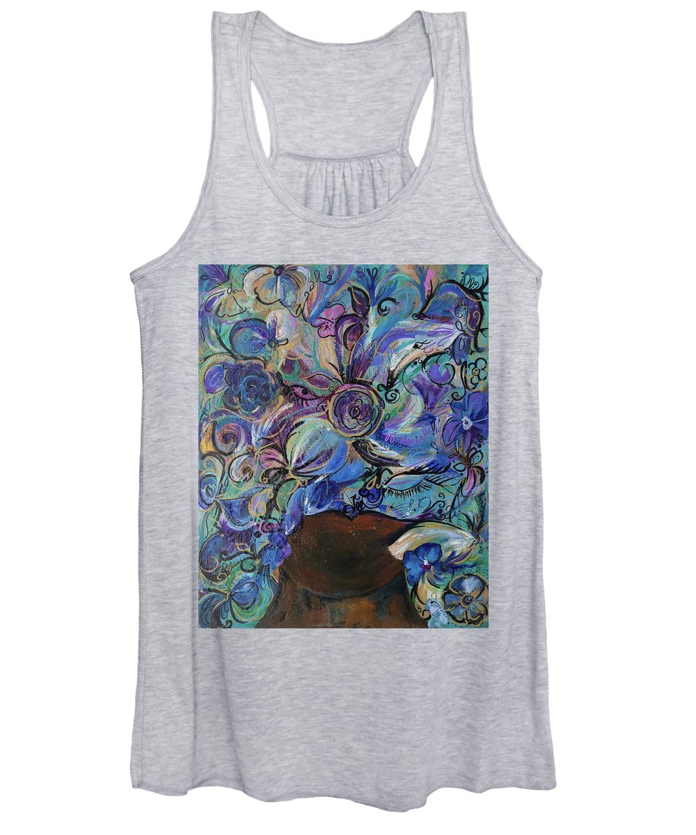 Blues - Flower Head Collection - Women's Tank Top