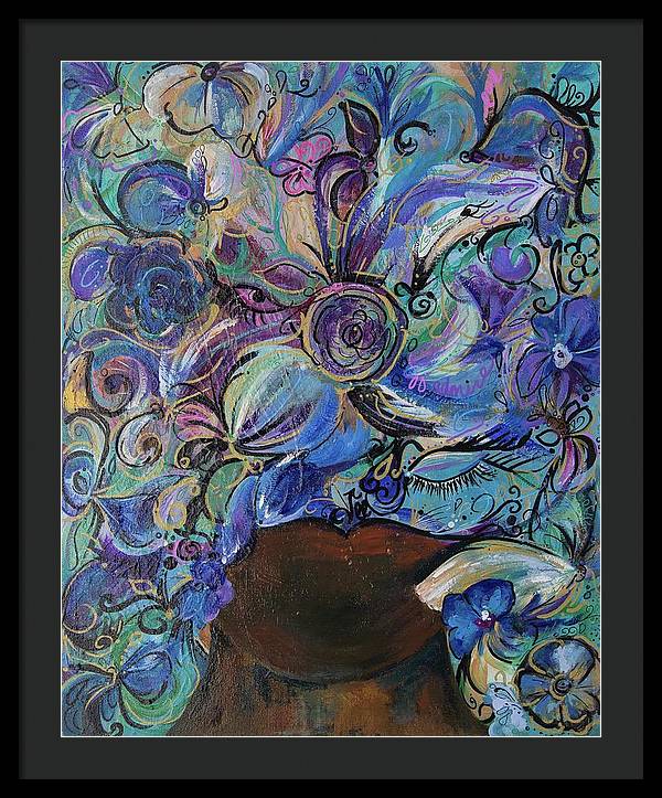 Blues - Flower Head Collection - Framed Print