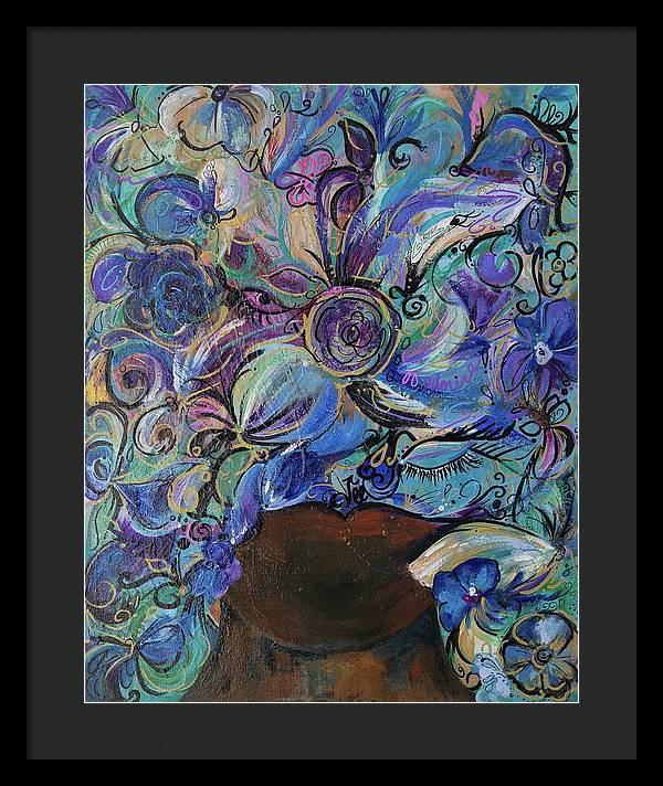 Blues - Flower Head Collection - Framed Print