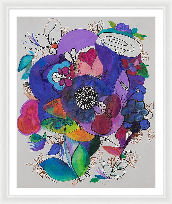 Bouquets - Zentangle Collection - Framed Print