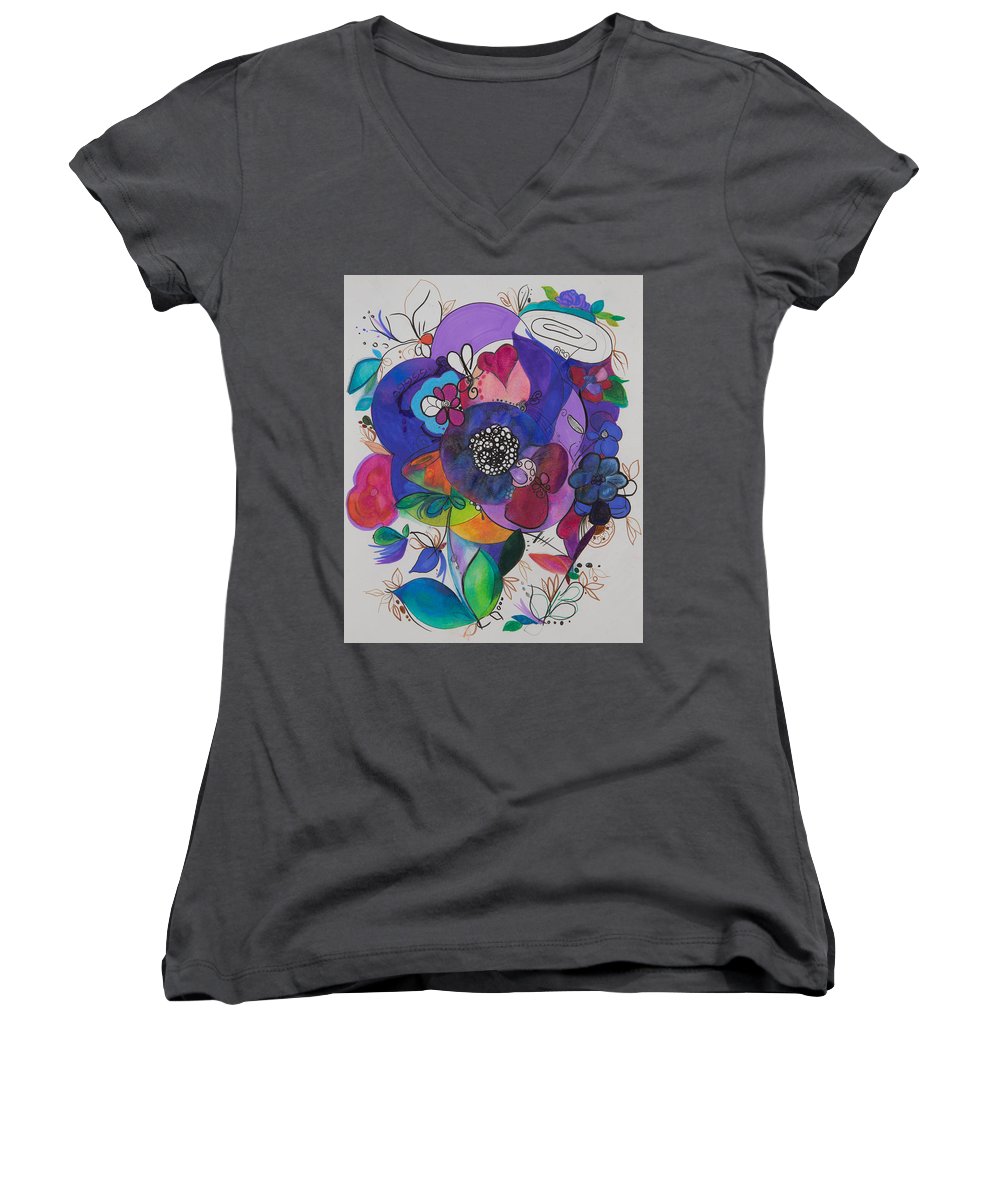 Bouquets - Zentangle Collection - Women's V-Neck