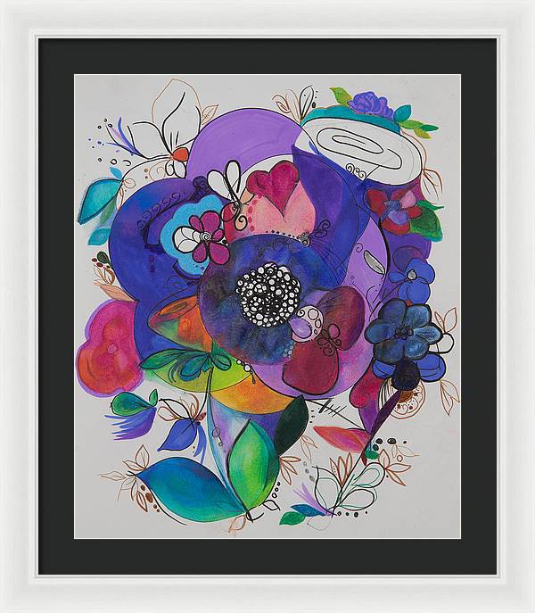 Bouquets - Zentangle Collection - Framed Print