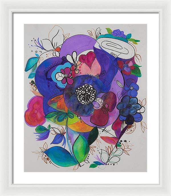 Bouquets - Zentangle Collection - Framed Print