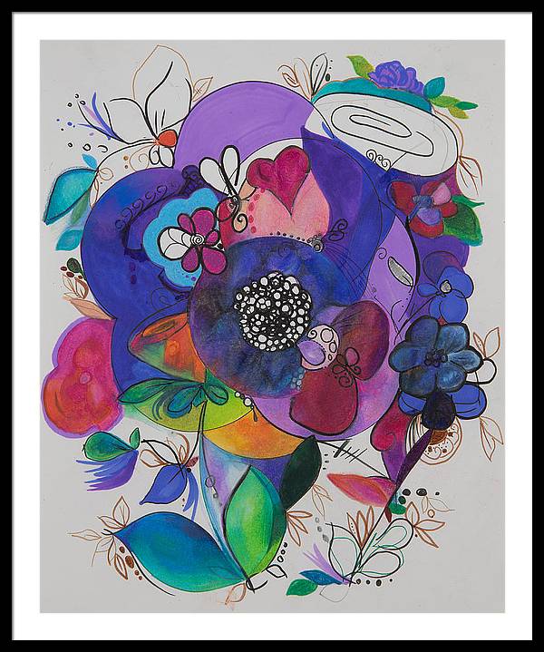 Bouquets - Zentangle Collection - Framed Print