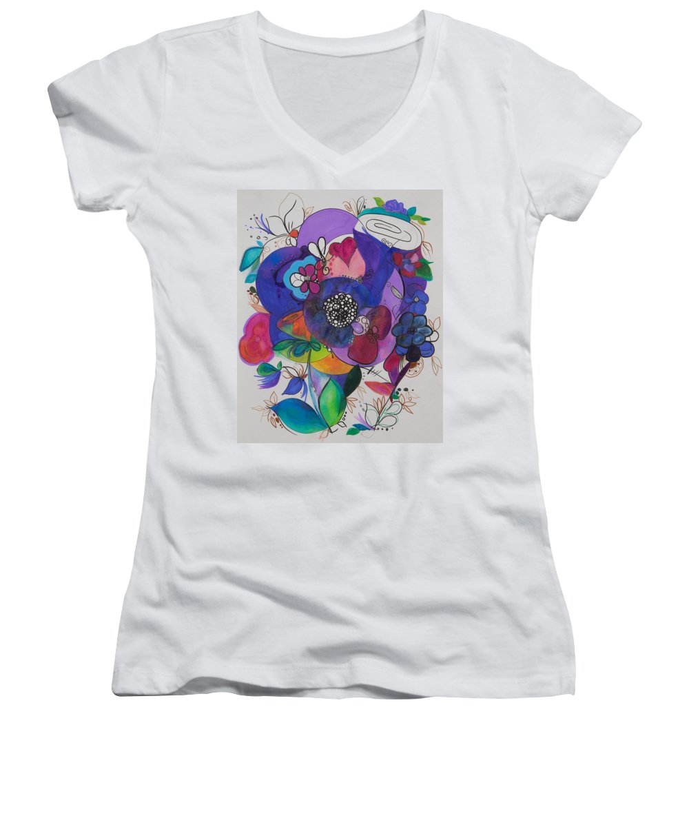 Bouquets - Zentangle Collection - Women's V-Neck