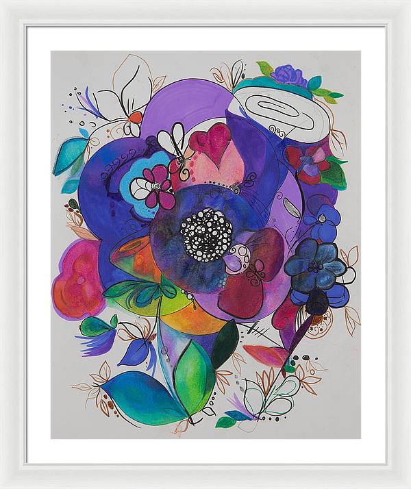 Bouquets - Zentangle Collection - Framed Print