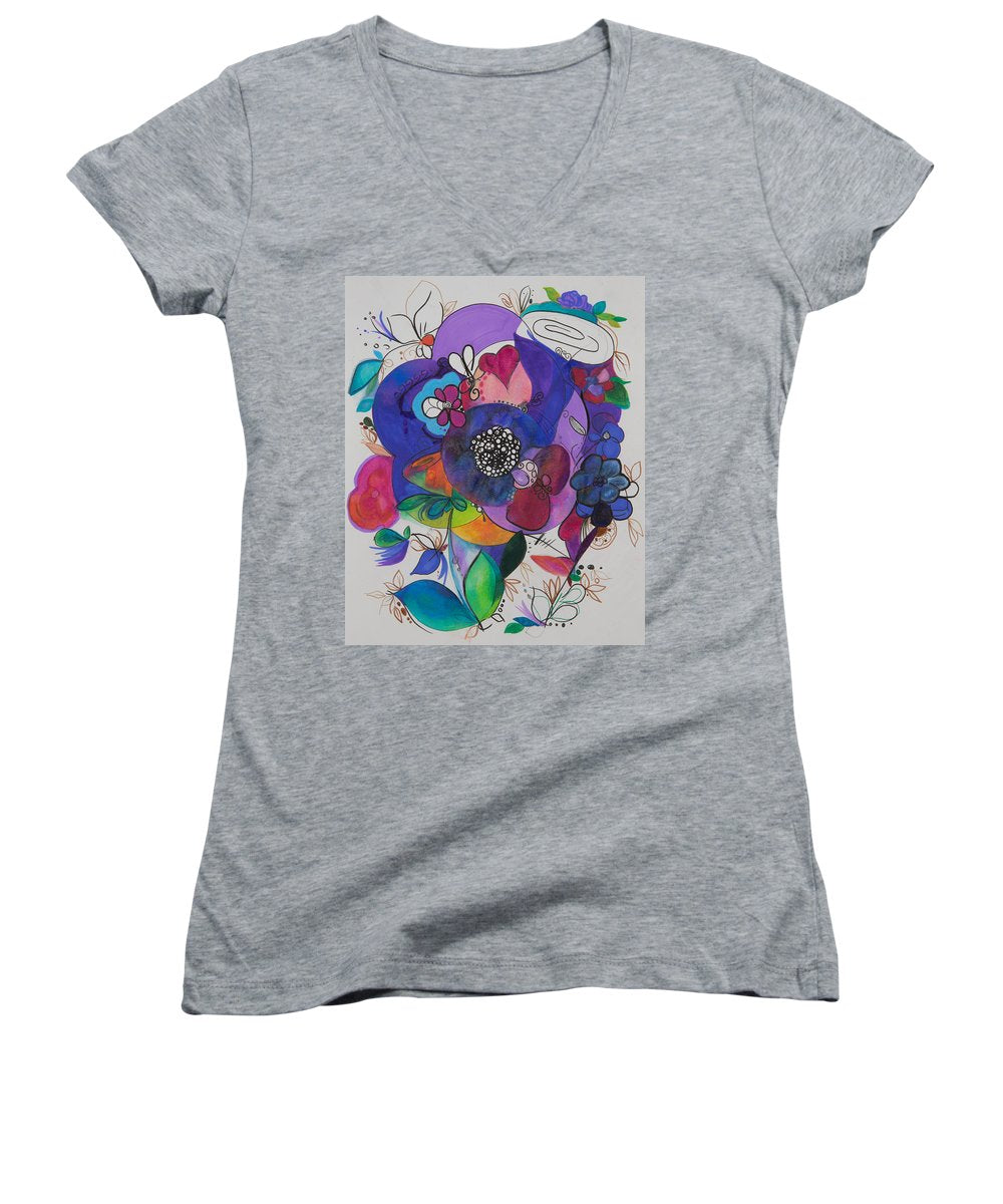 Bouquets - Zentangle Collection - Women's V-Neck