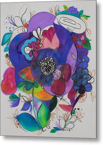 Bouquets - Zentangle Collection - Metal Print