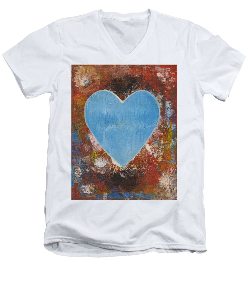 Number 3 - Corazones Collection - Men's V-Neck T-Shirt