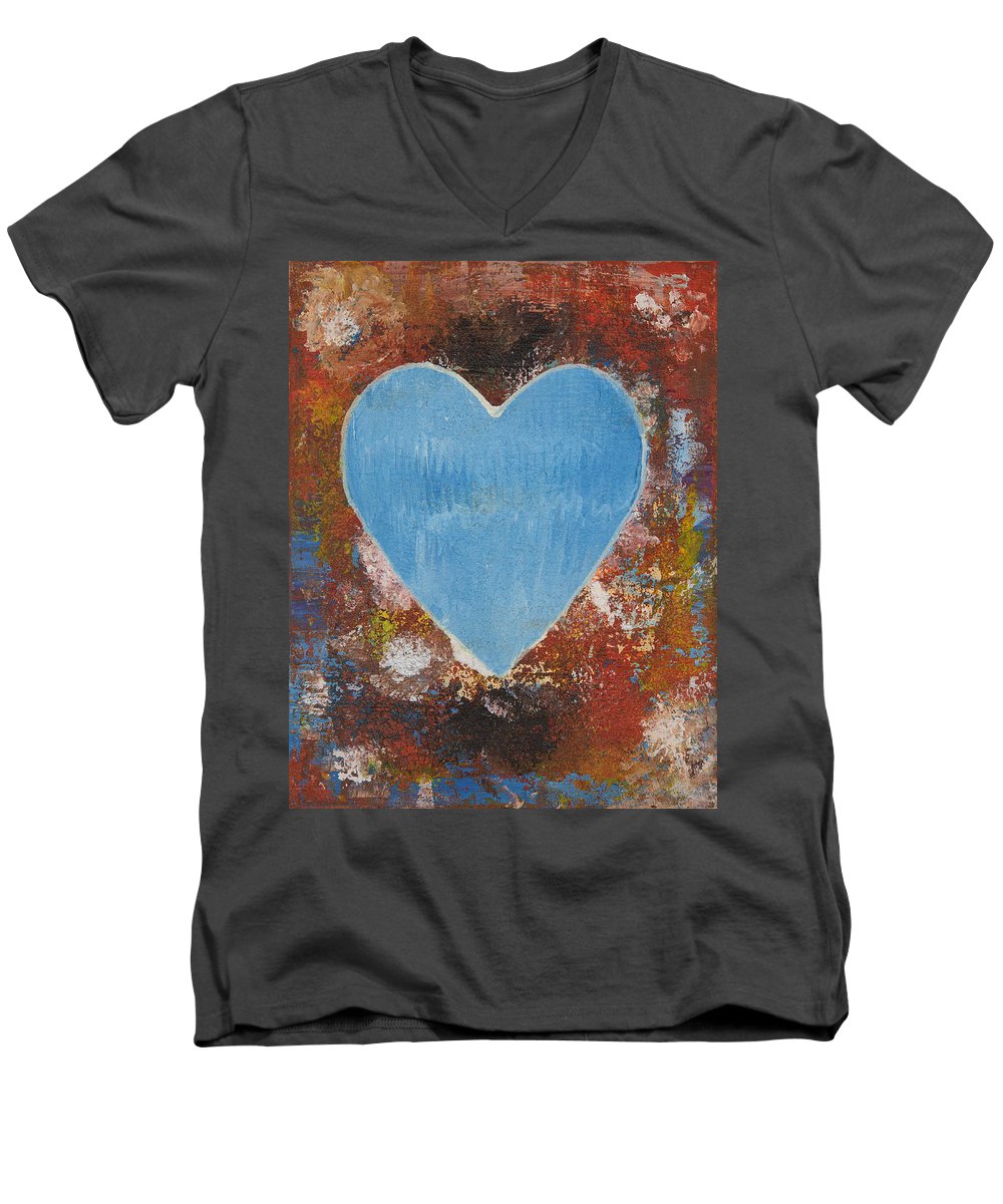 Number 3 - Corazones Collection - Men's V-Neck T-Shirt