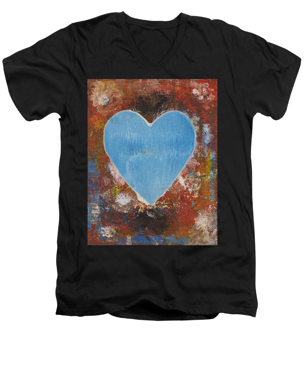 Number 3 - Corazones Collection - Men's V-Neck T-Shirt