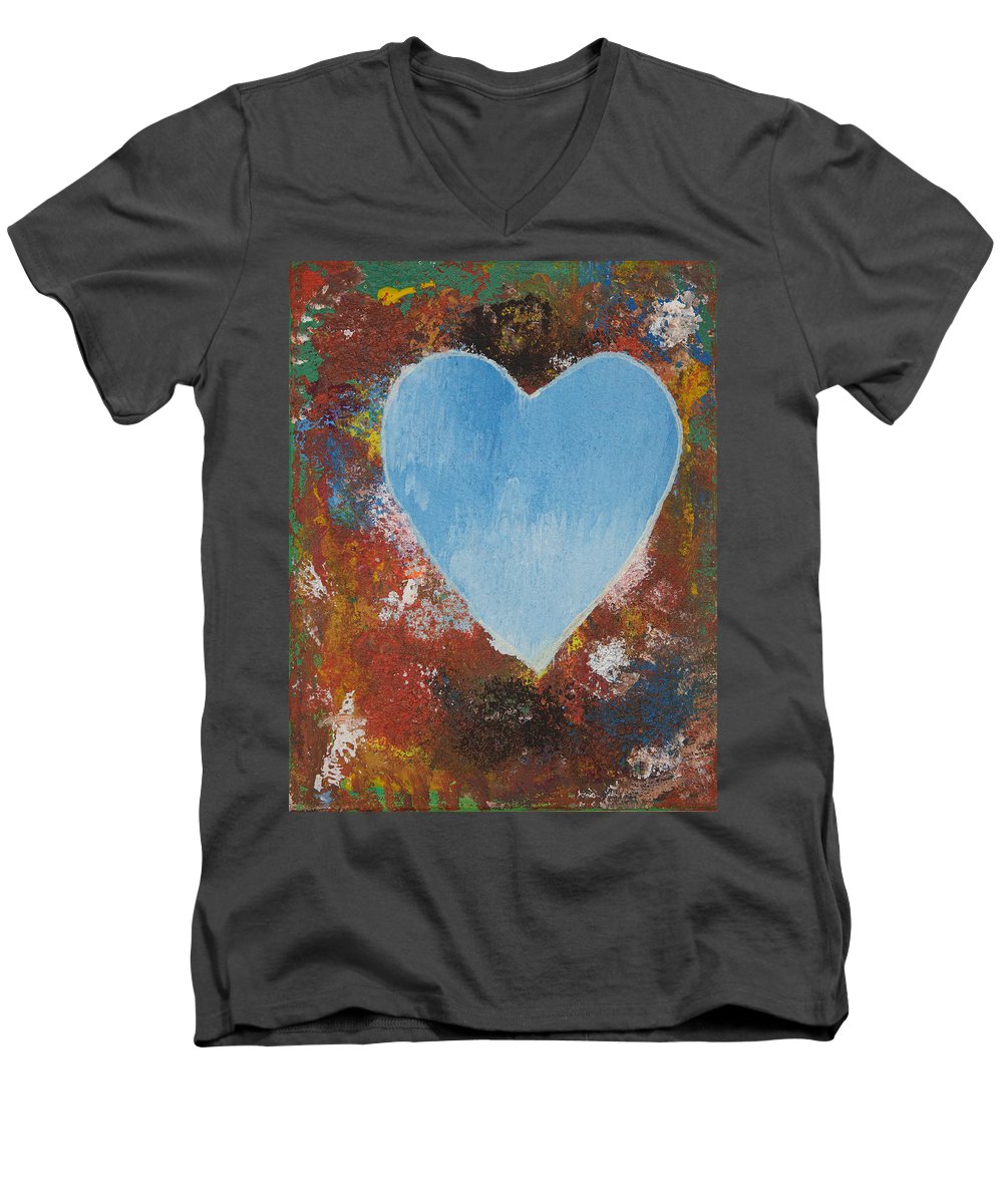 Number 4 - Corazones Collection - Men's V-Neck T-Shirt