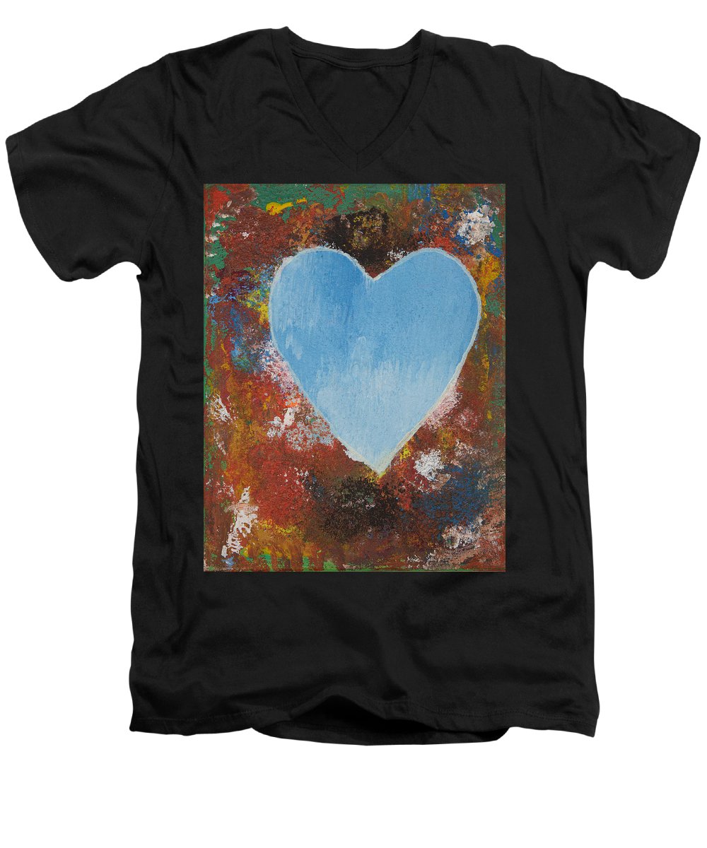 Number 4 - Corazones Collection - Men's V-Neck T-Shirt