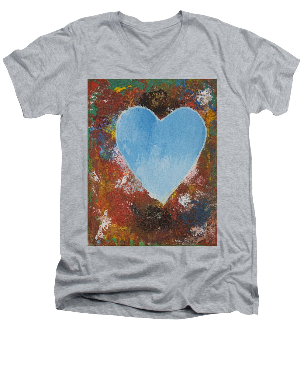 Number 4 - Corazones Collection - Men's V-Neck T-Shirt