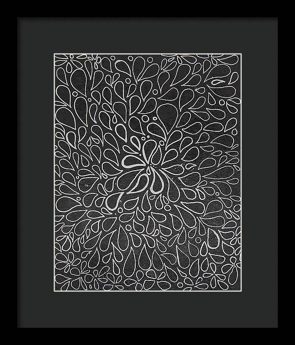 Drops of Worry - Zentangle Collection - Framed Print