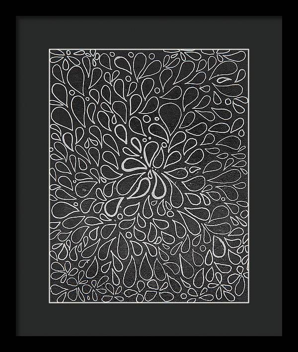 Drops of Worry - Zentangle Collection - Framed Print