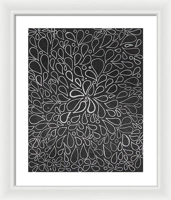 Drops of Worry - Zentangle Collection - Framed Print